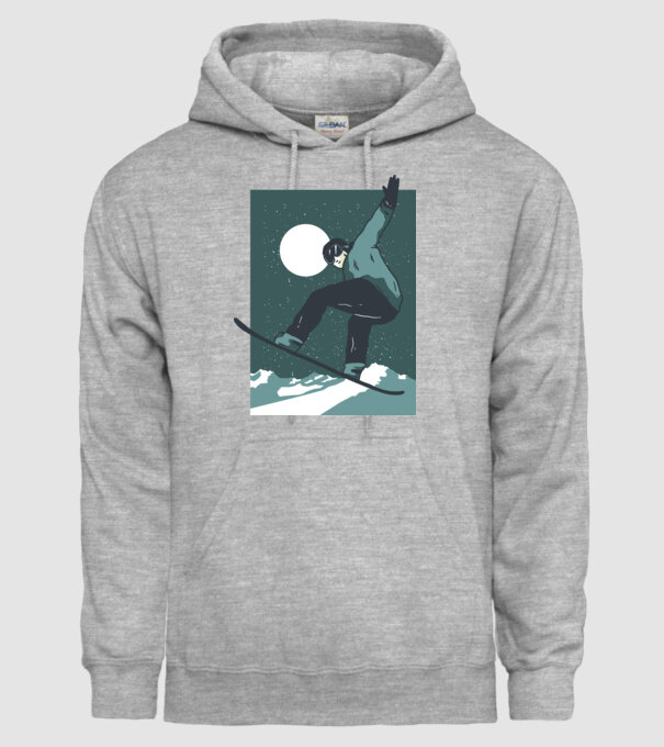 Săritură Snowboard model gri pe tricou