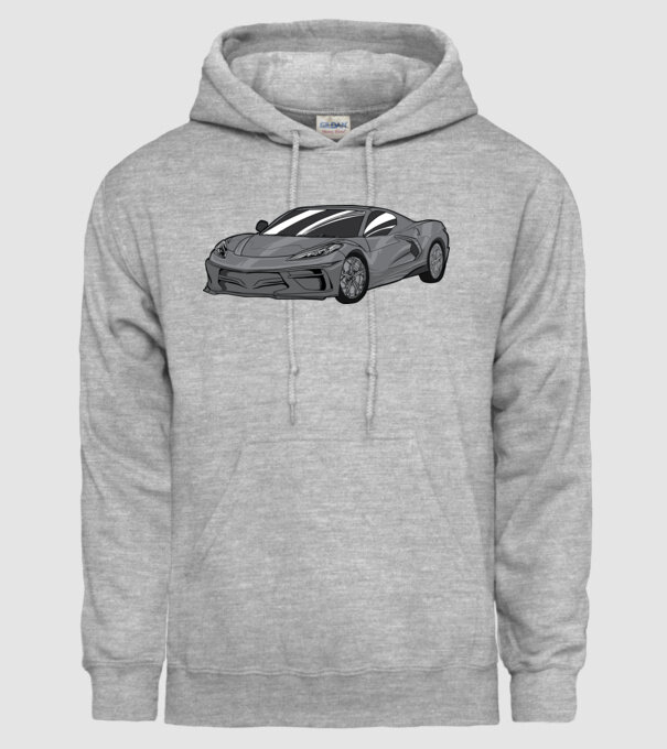 Mașină sport model gri pe tricou