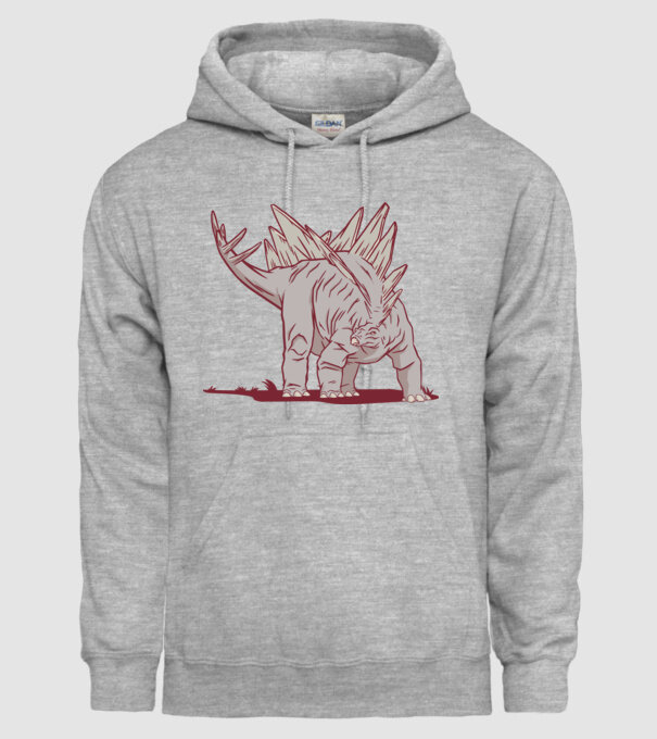 Stegosaurus dinozaur model gri pe tricou