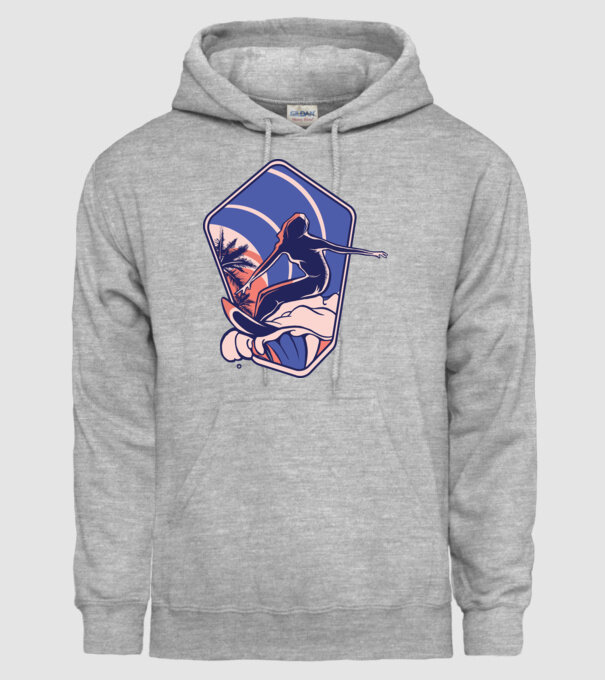 Surf ilustrare model gri pe tricou