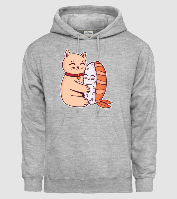 Sushi cu Pisică model gri pe tricou