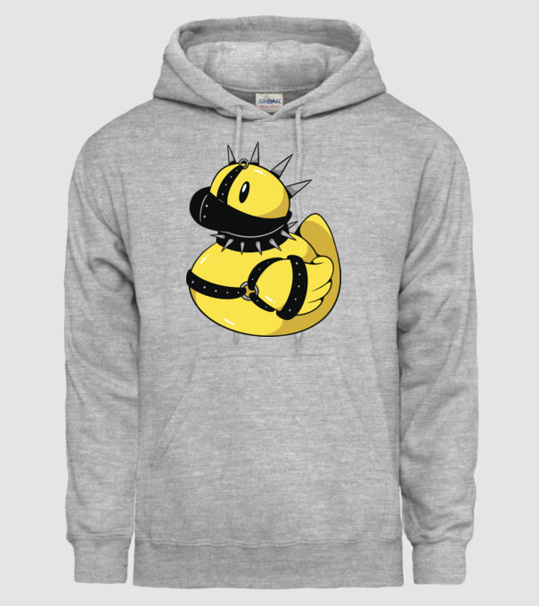 Rățușcă de cauciuc sadistă model gri pe tricou