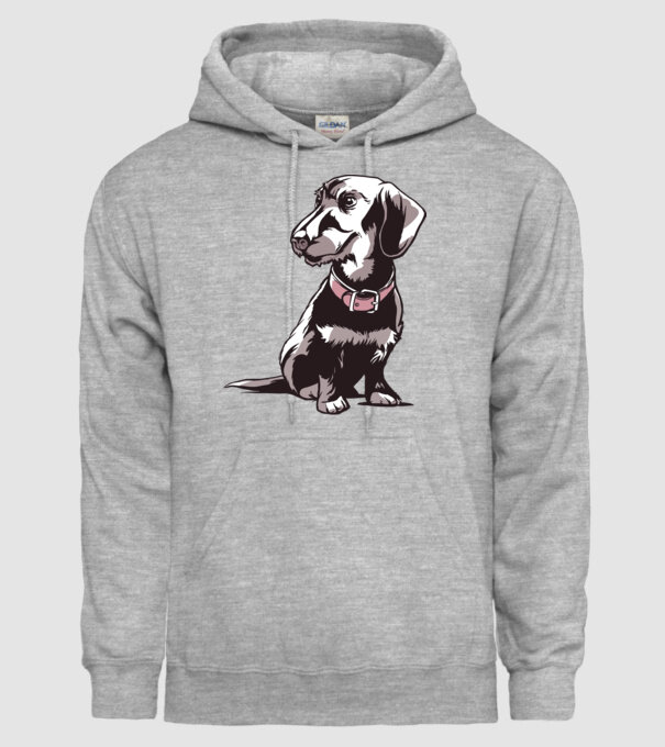 Teckel cu părul sârmos model gri pe tricou