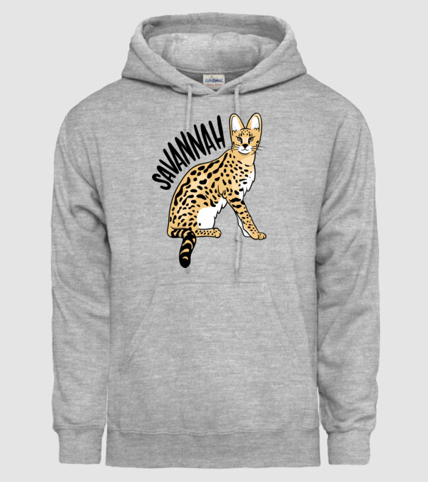Pisică Savannah model gri pe tricou