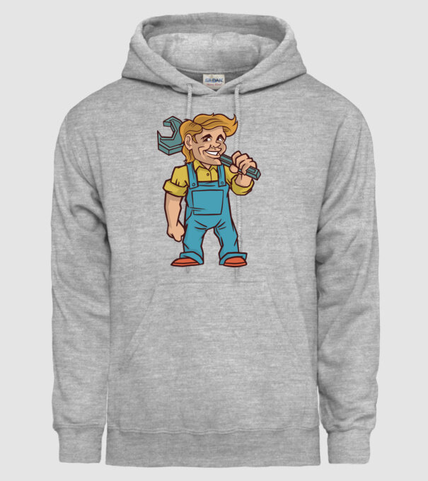 Instalator model gri pe tricou
