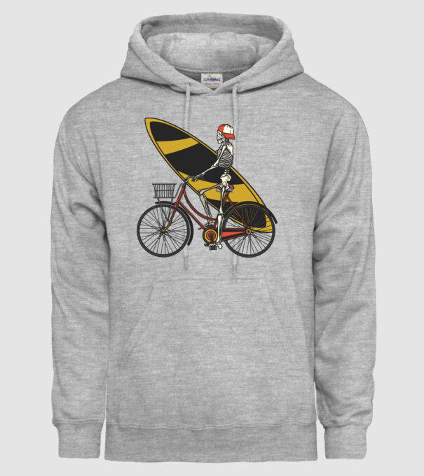 Schelet surfer model gri pe tricou