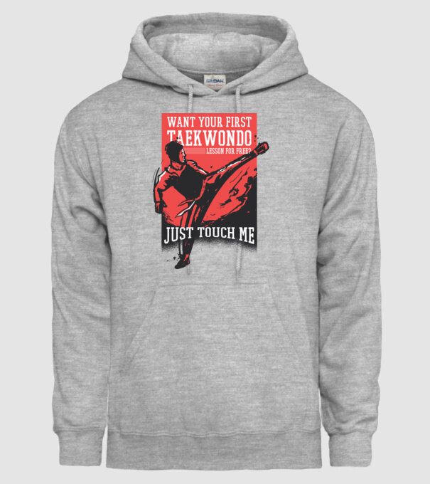 Lecție de Taekwondo model gri pe tricou