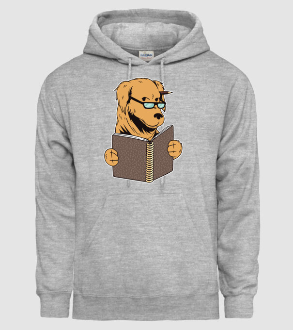 Câine Studiind model gri pe tricou