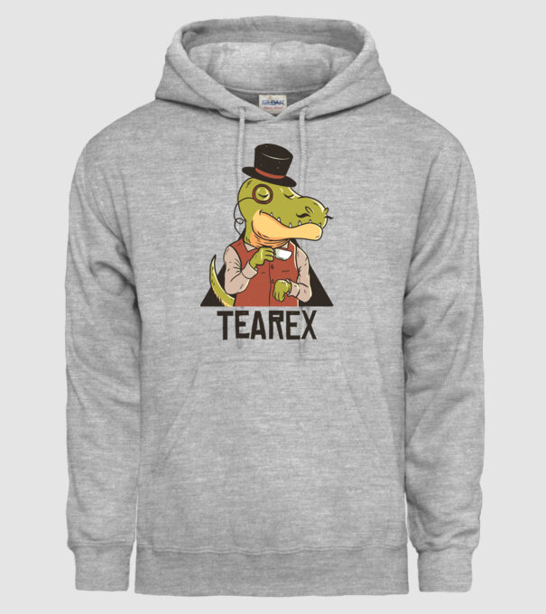 Tea Rex dinozaur cu ceai model gri pe tricou