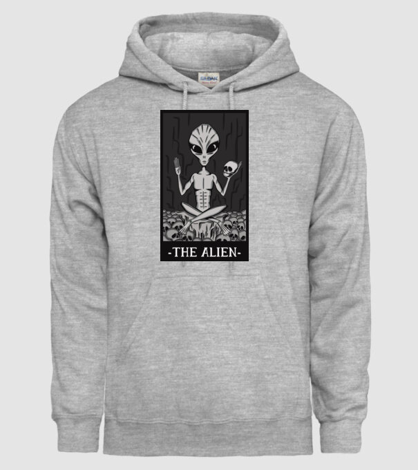 Extraterestru - Carte de tarot model gri pe tricou