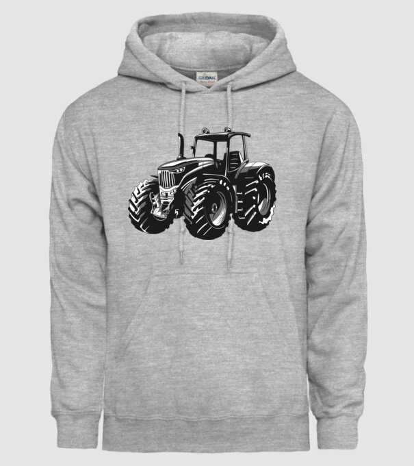 Tractor model gri pe tricou