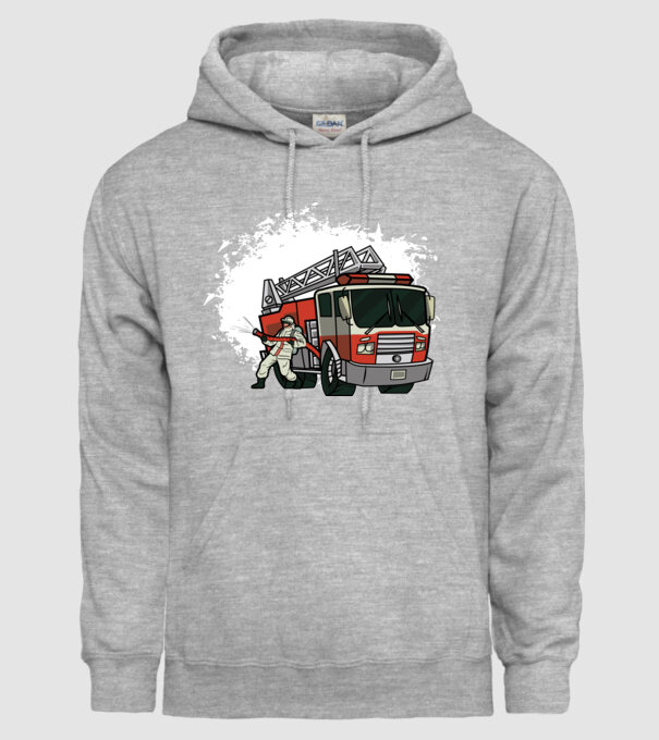 Pompier în acțiune model gri pe tricou