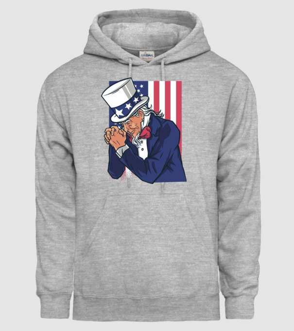 Uncle Sam se roagă model gri pe tricou