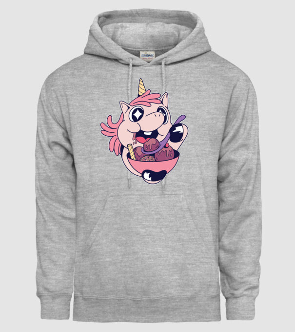 Unicorn Înghețată model gri pe tricou