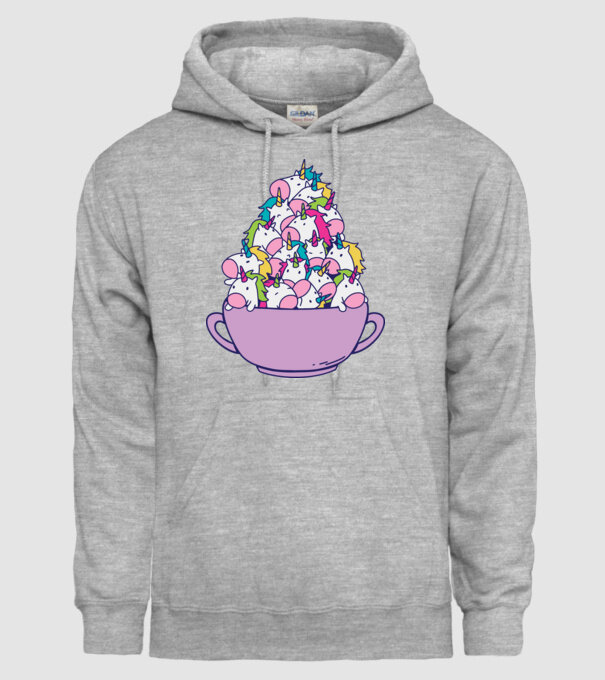 Bol Unicorn model gri pe tricou