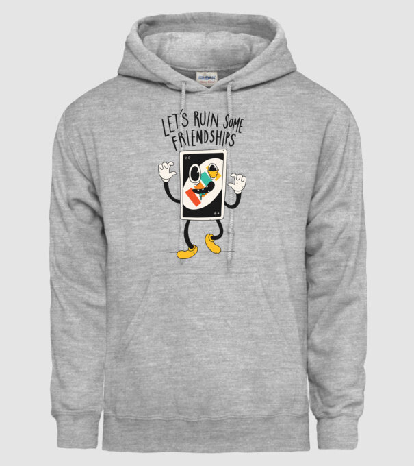 UNO +4 Cărți model gri pe tricou