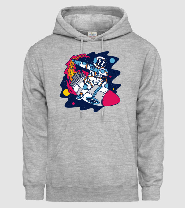 Astronaut DAB model gri pe tricou