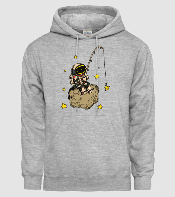Pescar Astronaut model gri pe tricou