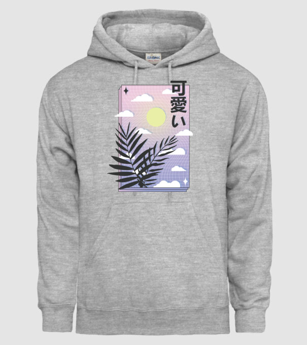 Vaporwave Val model gri pe tricou