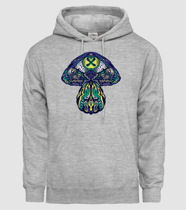 Ciupercă magică model gri pe tricou