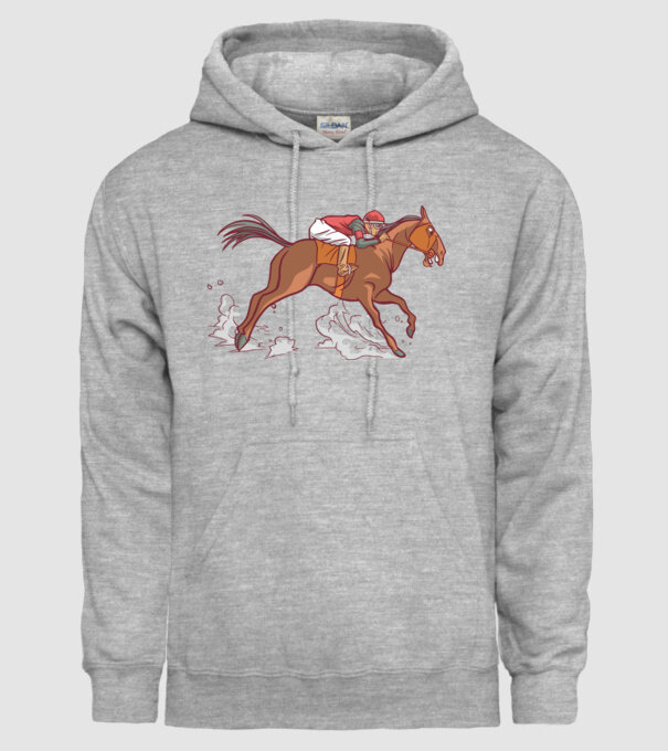 Cal de cursă Călăreț model gri pe tricou
