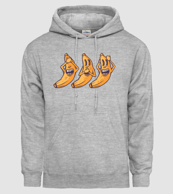 Banane amuzante - Nu vede, nu vorbește, nu aude model gri pe tricou