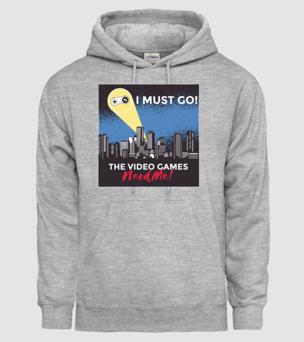 Video games need me - I must go tricou amuzant Gamer model gri pe tricou