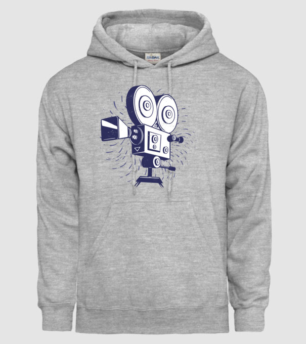 Camera video retro Vintage model gri pe tricou