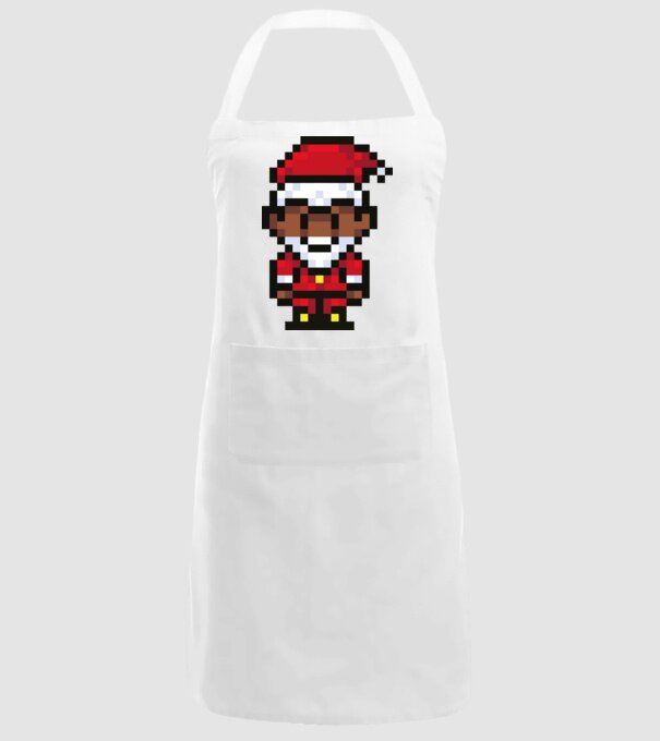 8bit pixel Moș Crăciun model alb pe tricou