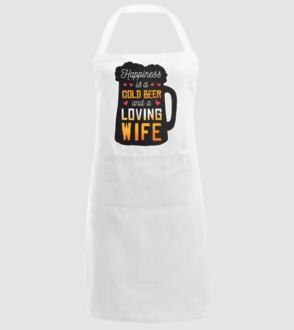 Fericirea nu este nimic altceva decât o bere rece și o soție iubitoare model alb pe tricou