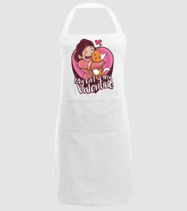 'Pisica mea este dragostea mea Tricou drăguț pentru Valentine''s Day' model alb pe tricou