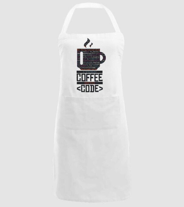 Transform cafeaua în cod - tricou programator model alb pe tricou