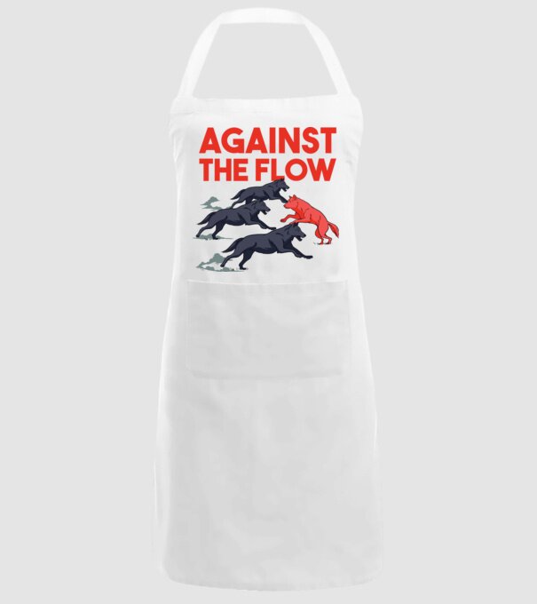 Against the flow - Împotriva curentului model alb pe tricou