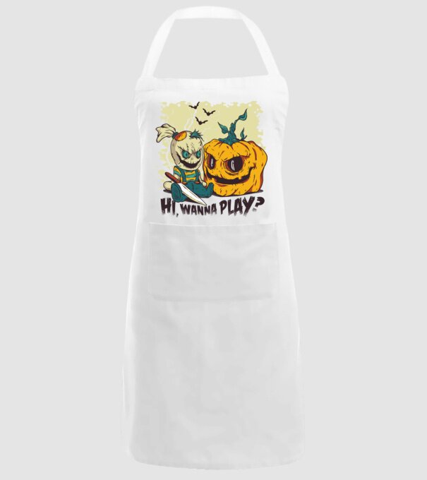 Vrei să te joci? Halloween model alb pe tricou