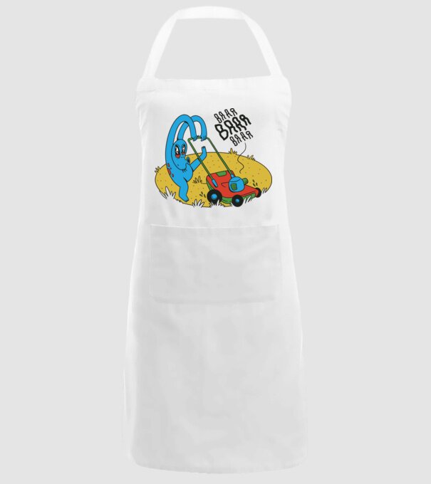 Alien cu Mașină de tuns iarba model alb pe tricou