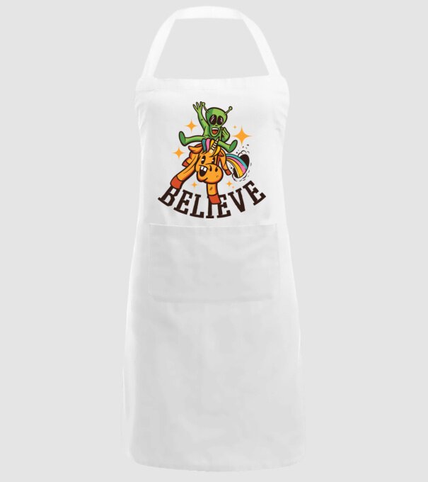 Unicorn Alien model alb pe tricou