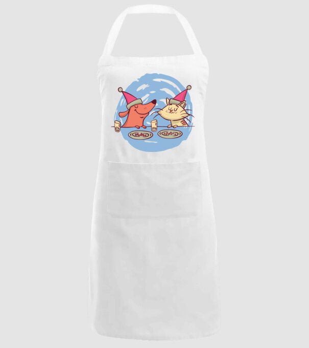 Petrecere de Crăciun animale model alb pe tricou