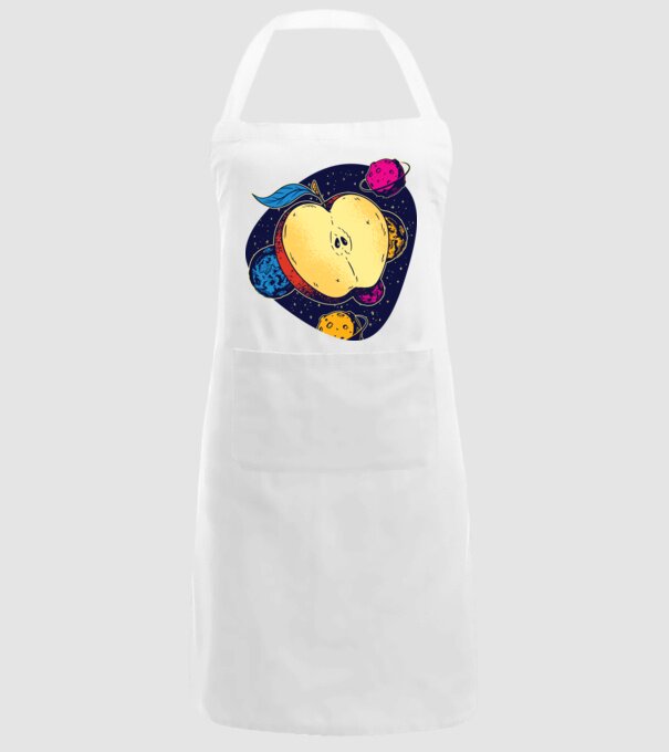 Mere în spațiu model alb pe tricou