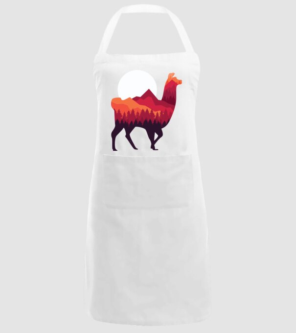 Pădure Alpaca model alb pe tricou