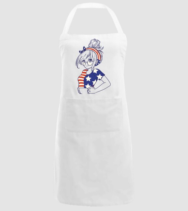 fată Americană Anime model alb pe tricou