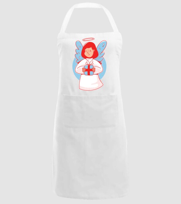 Înger cu un cadou model alb pe tricou