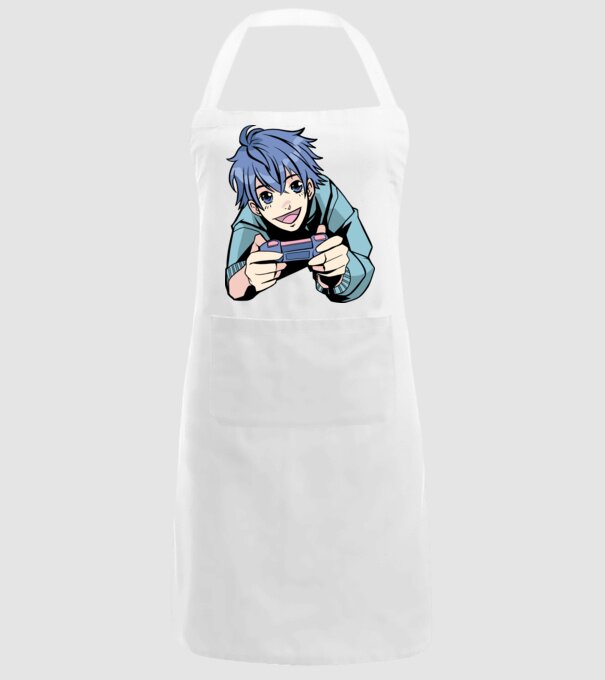 Anime băiat Gamer model alb pe tricou
