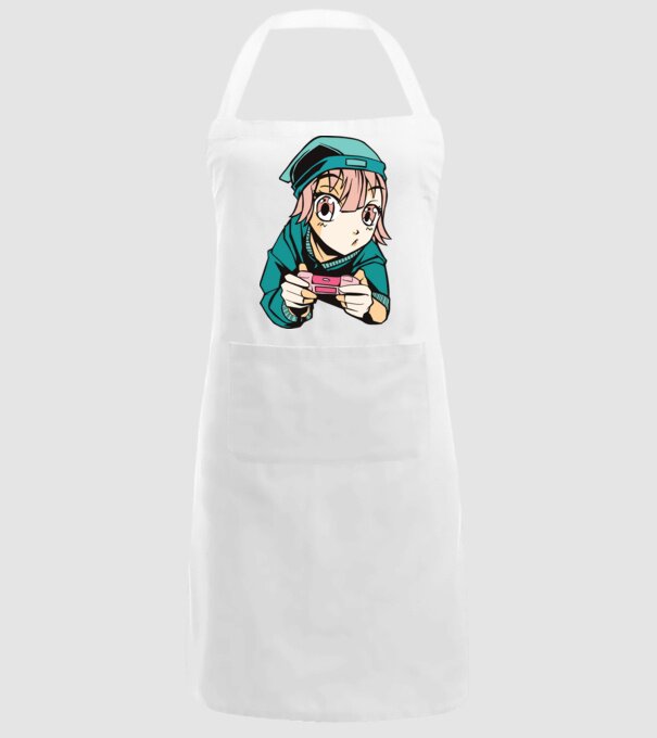 Anime fată Gamer model alb pe tricou