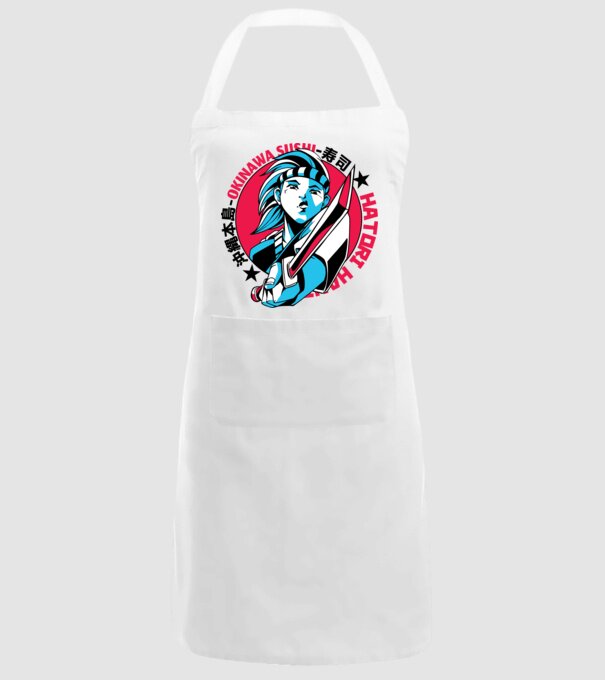 Fată Anime cu sabie model alb pe tricou