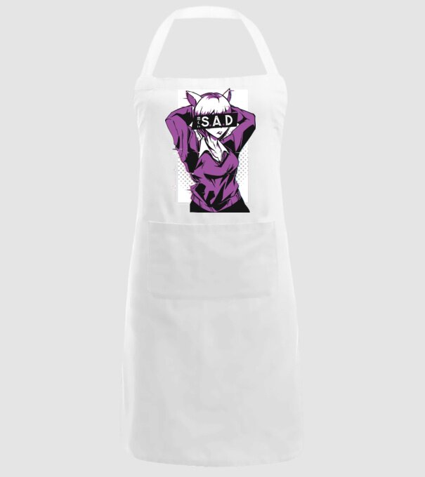 Anime fată tristă model alb pe tricou