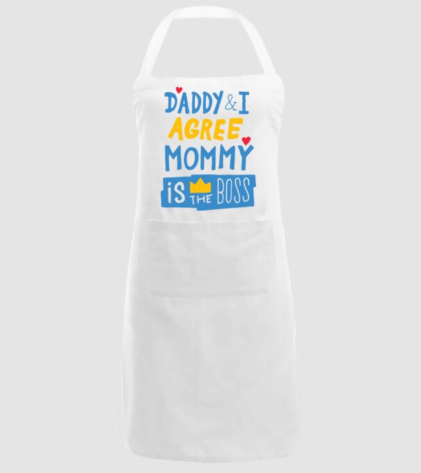 Mama e șefa model alb pe tricou