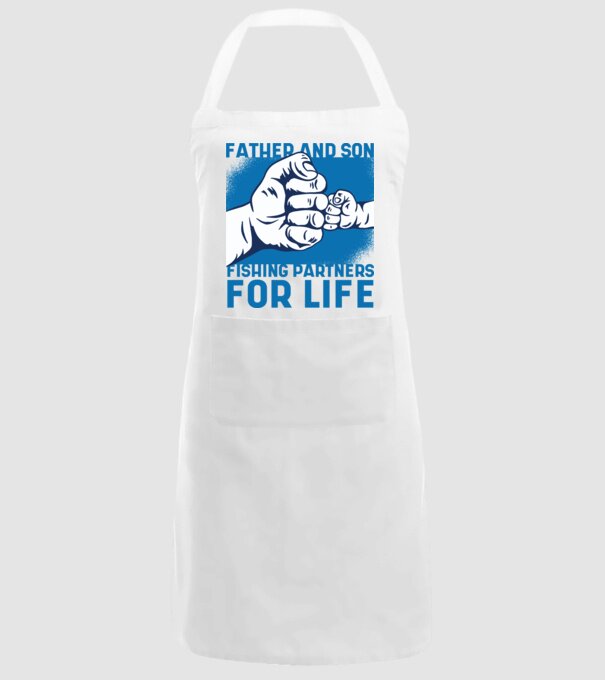 Tată și fiu Parteneri de pescuit pe viață model alb pe tricou