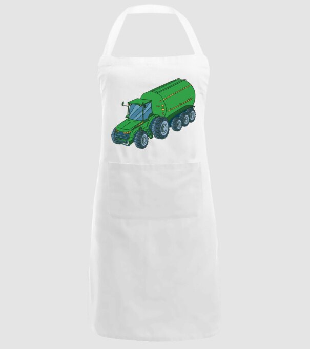 Tractor de recoltare model alb pe tricou