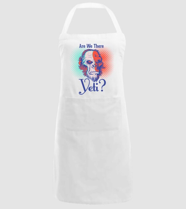 Are we there Yeti model alb pe tricou