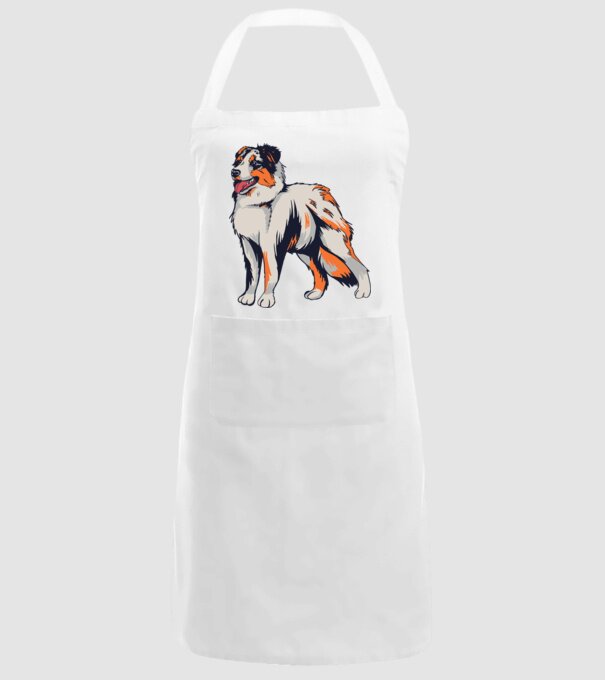 Câine ciobănesc Australian model alb pe tricou